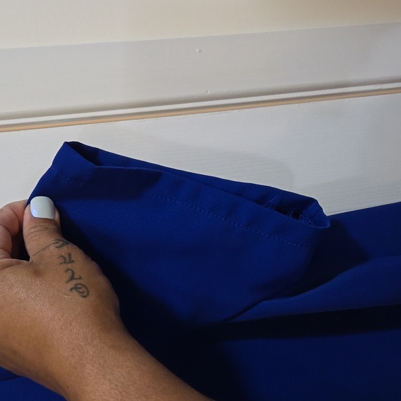 ☢️3 For $20. Danxiang-blouse,rich blue,flowie,short sleeve,Size L - Picture 5 of 6